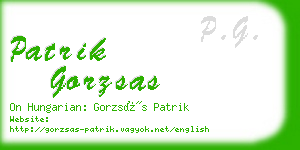 patrik gorzsas business card
